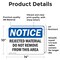 Signmission Rejected Material Do Not Remove From This Area, 14 in W x Rectangle, Vinyl Decal OS-2PACK-NS-D-1014-L-18024 - alternate 6